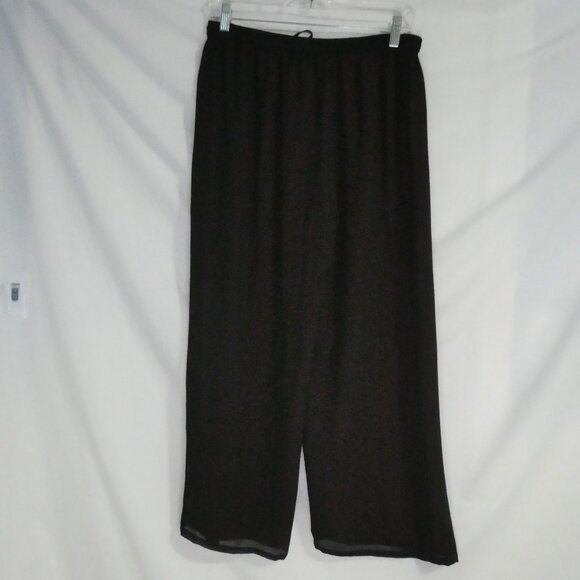 Black Textured Sheer Pants | xxxl | Stretchy Waistband | Drawstring | Lined - Picture 2 of 16